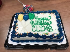 CLIMB birthday cake
